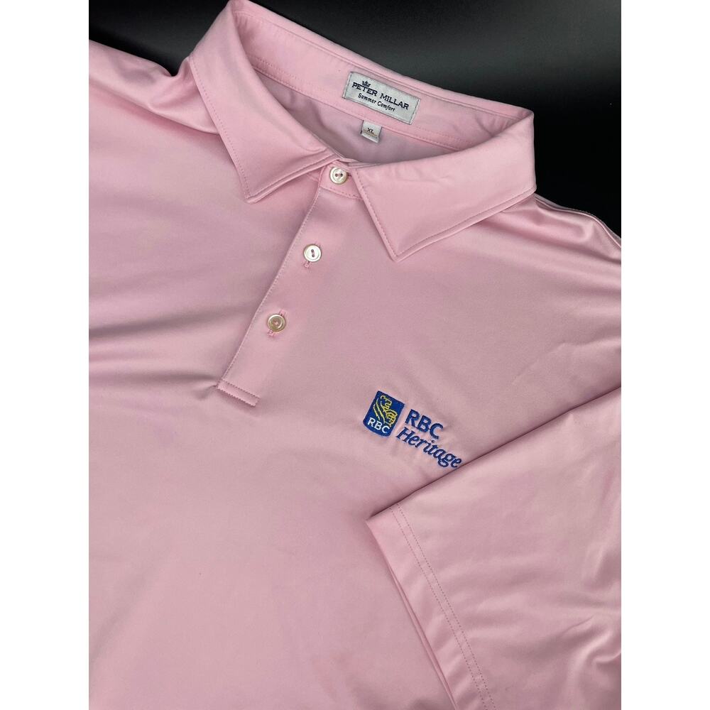 Peter Millar RBC Heritage Golf Polo Men’s XL Pink Performance Spandex